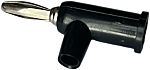 RS PRO Black Male Banana Connectors, 4 mm Connector, Screw Termination, 24A, 30 V ac, 60V dc, Nickel Plating