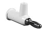 RS PRO White Male Banana Connectors, 4 mm Connector, 24A, 30 V ac, 60V dc, Nickel Plating