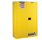 Justrite Yellow Steel Lockable 2 Door Cabinet, 1651mm x 1092mm x 457mm