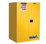 Justrite Yellow Gauge Steel Lockable 2 Door Cabinet, 1651mm x 1092mm x 864mm