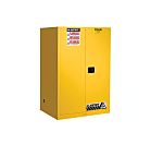 Justrite Yellow Steel Lockable 2 Door Cabinet, 1651mm x 1092mm x 864mm