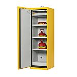 Justrite Yellow Galvanised Steel Lockable 2 Door Cabinet, 2070mm x 600mm x 600mm