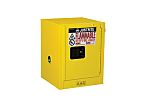 Justrite Yellow Steel Lockable 1 Door Cabinet, 559mm x 432mm x 432mm