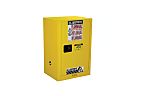 Justrite Yellow Steel Lockable 1 Door Cabinet, 889mm x 591mm x 457mm