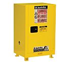 Justrite Yellow Steel Lockable 1 Door Cabinet, 889mm x 591mm x 457mm