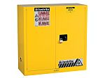 Justrite Yellow Steel Lockable 2 Door Cabinet, 1118mm x 1092mm x 457mm