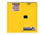 Justrite Yellow Steel Lockable 2 Door Cabinet, 1118mm x 1092mm x 457mm