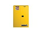 Justrite Yellow Steel Lockable 2 Door Cabinet, 1651mm x 1092mm x 457mm