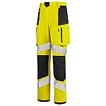 Cepovett Safety 1FLST3PI Black, Yellow Hi Vis Fabric Hi Vis Trousers, 36in Waist Size