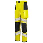 Cepovett Safety 1FLST3PI Black, Yellow Hi Vis Fabric Hi Vis Trousers 52in Leg Length 80cm