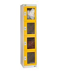 RS PRO 4 Door No Steel Light Grey, Yellow Storage Locker, 1800 mm x 450 mm x 450mm