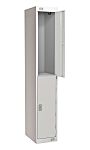 RS PRO 2 Door No Steel Light Grey Locker, 1800 mm x 450 mm x 450mm