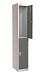 RS PRO 2 Door No Steel Dark Grey Locker, 1800 mm x 450 mm x 450mm