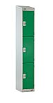 RS PRO 3 Door No Steel Green, Light Grey Locker, 1800 mm x 300 mm x 300mm
