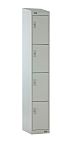 RS PRO 4 Door No Steel Light Grey Locker, 1800 mm x 300 mm x 380mm