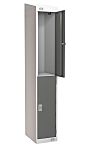 RS PRO 2 Door No Steel Dark Grey, Light Grey Locker, 1800 mm x 300 mm x 450mm