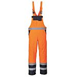 Portwest Black, Orange Reusable Hi Vis Overalls, S