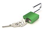 RS PRO Key Aluminium Padlock, 6.3mm Shackle, 39mm Body