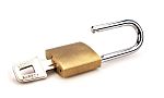 RS PRO Key Brass Padlock, 6.3mm Shackle, 37.8mm Body