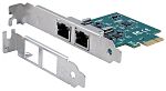 Exsys 2 Port PCIe RJ45 Network Card, 10/100/1000Mbit/s