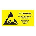 RS PRO Yellow Paper Safety Labels, Observe Precautions For Handling-Text 76 mm x 38mm