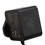 Fuente de alimentación para Raspberry Pi con cable USB tipo C de 1.2m, Conector macho europeo, de color Negro