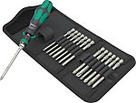 Wera 1/4 in Hexagon Ratchet Screwdriver & Bit Set, 160 mm length Nickel Plated