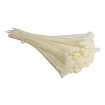 RS PRO Cable Ties, Cable Ties, 100, 200mm x 2.5, 3.2mm, Natural Nylon, Pk-50