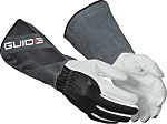GUIDE GLOVES GUIDE 1230 Grey, White Leather Heat Resistant Work Gloves, Size 10