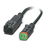 Phoenix Contact Straight Male 2 way Deutsch to Straight Female 2 way Deutsch Sensor Actuator Cable, 1.5m