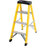 Escalera de tijera RS PRO de Aluminio, Fibra de vidrio, 4 peldaños