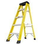 Escalera de tijera RS PRO de Aluminio, Fibra de vidrio, 5 peldaños
