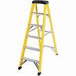 Escalera de tijera RS PRO de Aluminio, Fibra de vidrio, 6 peldaños
