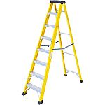 Escalera de tijera RS PRO de Aluminio, Fibra de vidrio, 8 peldaños