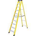Escalera de tijera RS PRO de Aluminio, Fibra de vidrio, 10 peldaños