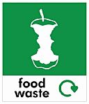 RS PRO Vinyl Adhesive Green, White Safe Conditions Sign, Food Waste, English