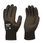 Skytec Argon Black Nylon Cold Resistant Work Gloves, Size 9 - L, PVC Coating