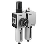 EMERSON ? AVENTICS G 1 Filter Regulator Lubricator, Semi Automatic Drain, 5μm Filtration Size - With Pressure Gauge