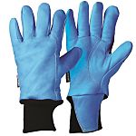Rostaing CRIOBC Black, Blue Cotton, Leather Cold Resistant, Waterproof Work Gloves, Size 8, Leather Coating