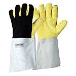 Rostaing HEATRESIST Yellow-Grey-Black Cotton, Leather Cut Resistant, Heat Resistant Work Gloves, Size 9, Leather Coating