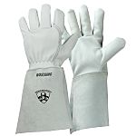 Rostaing LIGHT-WELD Grey, White Leather, Para-aramid Cut Resistant, Heat Resistant Gloves, Size 7, Leather Coating