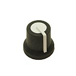 RS PRO 16.2mm Black Potentiometer Knob for 6mm Shaft D Shaped