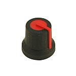 RS PRO 16.2mm Black Potentiometer Knob for 6mm Shaft D Shaped