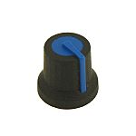 RS PRO 16.2mm Black Potentiometer Knob for 6mm Shaft D Shaped