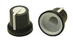 RS PRO 16.2mm Black Potentiometer Knob for 6mm Shaft D Shaped