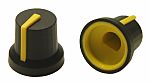 RS PRO 16.2mm Black Potentiometer Knob for 6mm Shaft D Shaped