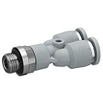 EMERSON – AVENTICS QR1-S-RAY Series Y Fitting, G 1/2 to Push In 10 mm, Threaded Connection Style, 2122410120