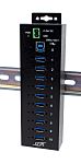 Exsys 10 Port USB 3.2  Hub, Terminal Connector Powered, 198 x 55 x 30mm
