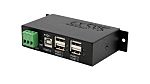 Exsys 4 Port USB 2.0  Hub, Terminal Connector Powered, 114 x 66 x 26mm