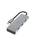 Hama 4 Port USB 3.2 USB C USB C Hub, USB Powered, 9.4 x 1.2 x 3.2cm
